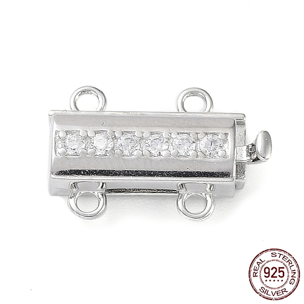 PandaHall Rhodium Plated 925 Sterling Silver Micro Pave Clear Cubic Zirconia Box Clasps, 2-Strand, 4-Hole, Rectangle, with 925 Stamp, Real...
PandaHall Rhodium Plated 925 Sterling Silver Micro Pave Clear Cubic Zirconia Box Clasps, 2-Strand, 4-Hole, Rectangle, with 925 Stamp, Real...