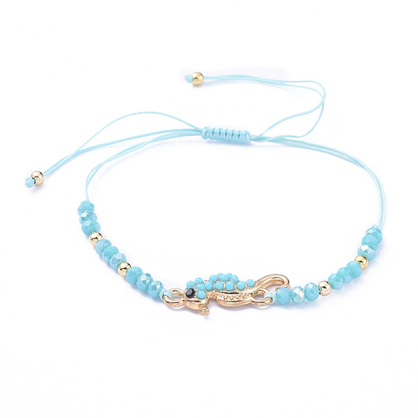 PandaHall Adjustable Nylon Thread Braided Bead Bracelets, with Alloy Resin Links, Glass Beads and Brass Beads, Sea Horse, Dark Turquoise..., Cyan
PandaHall Adjustable Nylon Thread Braided Bead Bracelets, with Alloy Resin Links, Glass Beads and Brass Beads, Sea Horse, Dark Turquoise..., Cyan