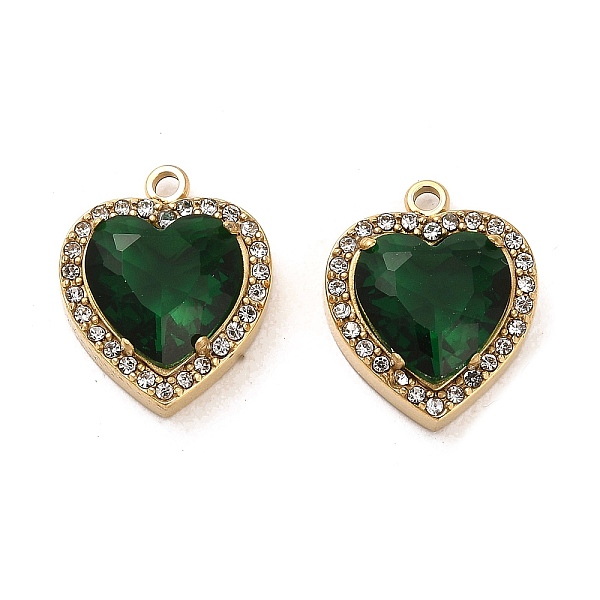 PandaHall Real 14K Gold Plated 304 Stainless Steel Pendants, with Glass and Rhinestone, Heart Charms, Green, 16.5x13.5x6mm, Hole: 1.6mm...
PandaHall Real 14K Gold Plated 304 Stainless Steel Pendants, with Glass and Rhinestone, Heart Charms, Green, 16.5x13.5x6mm, Hole: 1.6mm...