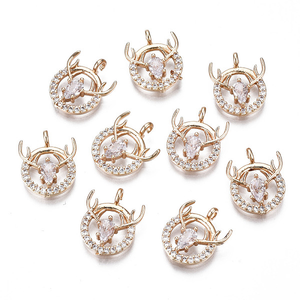 PandaHall Brass Micro Pave Clear Cubic Zirconia Charms, Long-Lasting Plated, Cadmium Free & Lead Free, Flat Round with Deer, Light Gold...
PandaHall Brass Micro Pave Clear Cubic Zirconia Charms, Long-Lasting Plated, Cadmium Free & Lead Free, Flat Round with Deer, Light Gold...