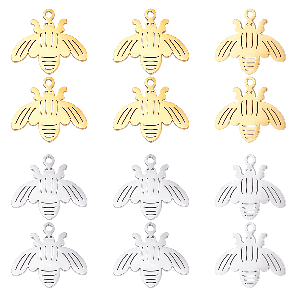 PandaHall Unicraftale 12Pcs 2 Colors 201 Stainless Steel Pendants, Laser Cut Pendants, Bee, Mixed Color, 15x17x1mm, Hole: 1.2mm, 6pcs/color...
PandaHall Unicraftale 12Pcs 2 Colors 201 Stainless Steel Pendants, Laser Cut Pendants, Bee, Mixed Color, 15x17x1mm, Hole: 1.2mm, 6pcs/color...