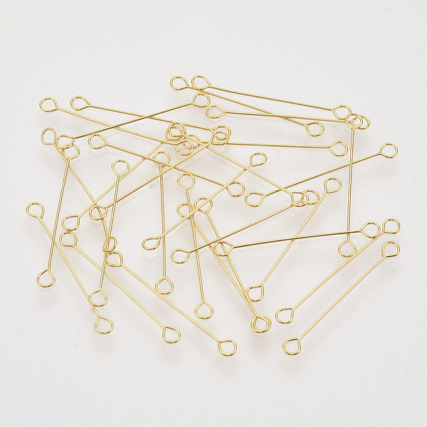PandaHall Iron Eye Pins, Double Sided Eye Pins, Cadmium Free & Lead Free, Golden, 25x0.4mm, Hole: 1.8mm, Head: 3mm Iron
PandaHall Iron Eye Pins, Double Sided Eye Pins, Cadmium Free & Lead Free, Golden, 25x0.4mm, Hole: 1.8mm, Head: 3mm Iron