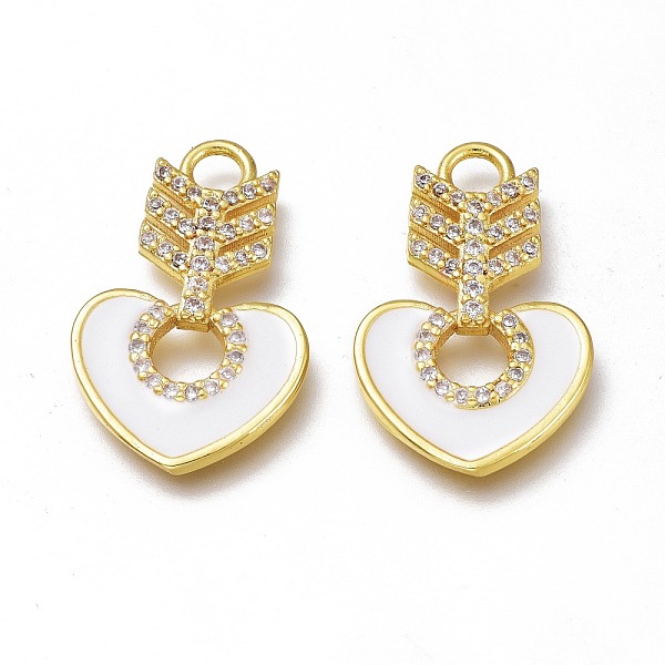 PandaHall Brass Micro Pave Cubic Zirconia Pendants, with Enamel, Long-Lasting Plated, Heart, Golden, White, 22x14x2.5mm, Hole: 2.5mm...
PandaHall Brass Micro Pave Cubic Zirconia Pendants, with Enamel, Long-Lasting Plated, Heart, Golden, White, 22x14x2.5mm, Hole: 2.5mm...