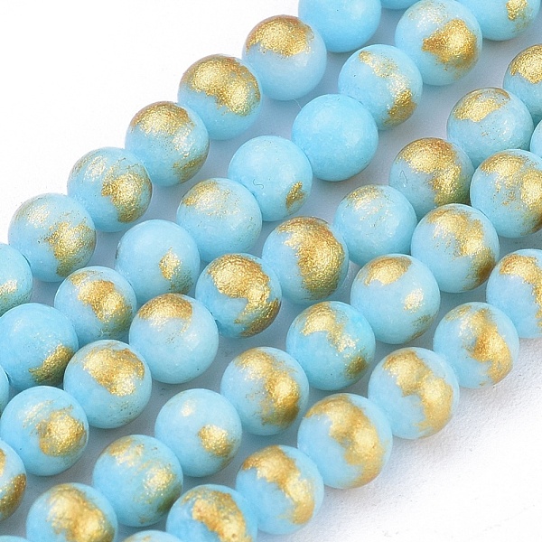 PandaHall Natural Mashan Jade Beads Strands, with Gold Powder, Dyed, Round, Sky Blue, 4mm, Hole: 1mm, about 90pcs/strand, 16 inch Mashan...
PandaHall Natural Mashan Jade Beads Strands, with Gold Powder, Dyed, Round, Sky Blue, 4mm, Hole: 1mm, about 90pcs/strand, 16 inch Mashan...