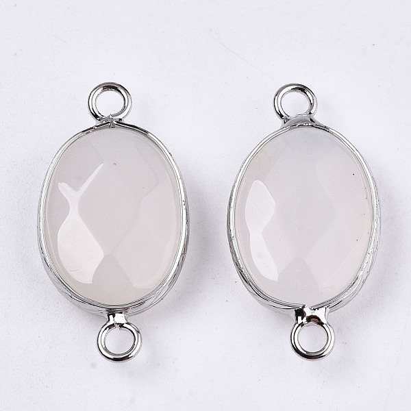 PandaHall Natural White Jade Links/Connectors, Platinum Tone Brass Edge, Faceted Oval, WhiteSmoke, 27.5x14~15x6mm, Hole: 2mm White Jade Oval...
PandaHall Natural White Jade Links/Connectors, Platinum Tone Brass Edge, Faceted Oval, WhiteSmoke, 27.5x14~15x6mm, Hole: 2mm White Jade Oval...