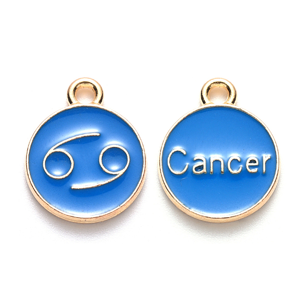 PandaHall Alloy Enamel Pendants, Cadmium Free & Lead Free, Flat Round with Constellation, Light Gold, Dodger Blue, Cancer, 22x18x2mm, Hole...
PandaHall Alloy Enamel Pendants, Cadmium Free & Lead Free, Flat Round with Constellation, Light Gold, Dodger Blue, Cancer, 22x18x2mm, Hole...