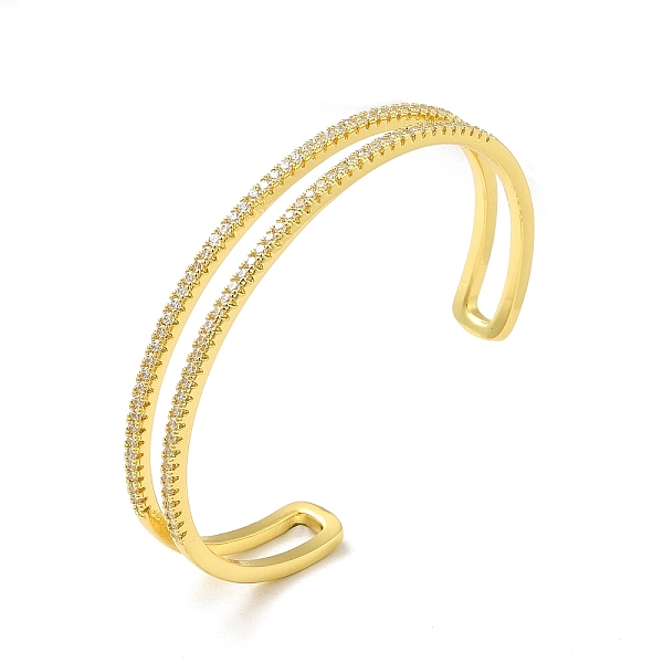 PandaHall Clear Cubic Zirconia Double Line Open Cuff Bangle, Rack Plating Brass Jewelry for Women, Lead Free & Cadium Free, Real 18K Gold...
PandaHall Clear Cubic Zirconia Double Line Open Cuff Bangle, Rack Plating Brass Jewelry for Women, Lead Free & Cadium Free, Real 18K Gold...