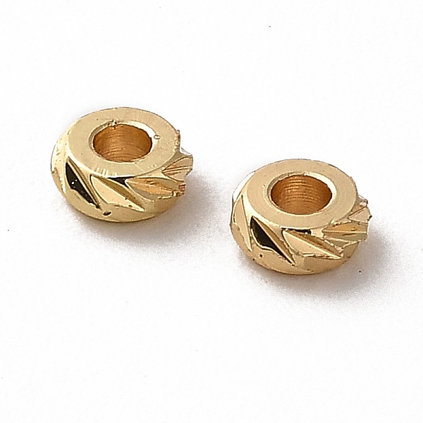 PandaHall Rack Plating Brass Spacer Beads, Long-Lasting Plated, Rondelle, Real 18K Gold Plated, 5x2mm, Hole: 2mm Brass Rondelle
PandaHall Rack Plating Brass Spacer Beads, Long-Lasting Plated, Rondelle, Real 18K Gold Plated, 5x2mm, Hole: 2mm Brass Rondelle