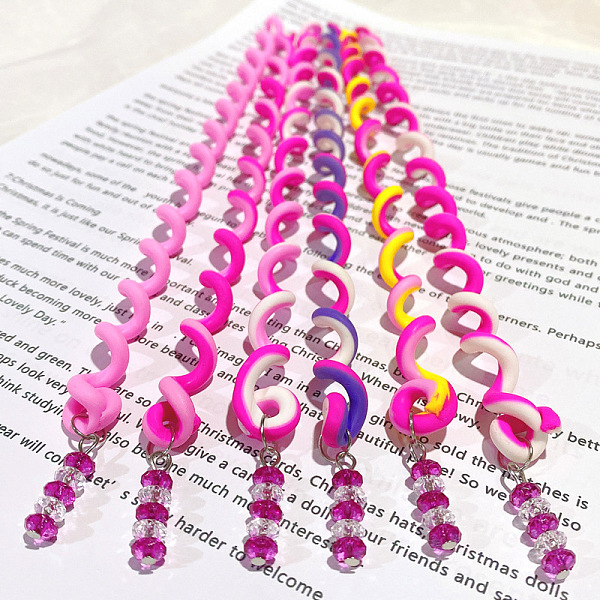 PandaHall Synthetic Rubber Hair Styling Twister Clips, Braided Rubber Hair Band Spiral Spin Hair Tool for Girl Women, Camellia, 240mm..., Pink
PandaHall Synthetic Rubber Hair Styling Twister Clips, Braided Rubber Hair Band Spiral Spin Hair Tool for Girl Women, Camellia, 240mm..., Pink