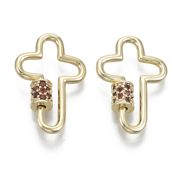 PandaHall Brass Micro Pave Cubic Zirconia Screw Carabiner Lock Charms, for Necklaces Making, Cross, Nickel Free, Real 18K Gold Plated, Coral..., Red
PandaHall Brass Micro Pave Cubic Zirconia Screw Carabiner Lock Charms, for Necklaces Making, Cross, Nickel Free, Real 18K Gold Plated, Coral..., Red