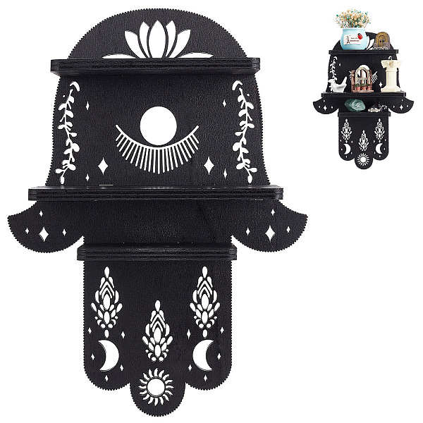 PandaHall Hanging Wooden Crystal Display Shelf, Black Crystal Holder Stand, Rustic Divination Pendulum Storage Rack, Witch Stuff, Easy to...
PandaHall Hanging Wooden Crystal Display Shelf, Black Crystal Holder Stand, Rustic Divination Pendulum Storage Rack, Witch Stuff, Easy to...