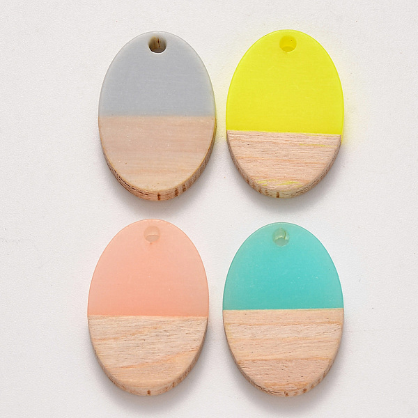 PandaHall Resin & Wood Pendants, Waxed, Oval, Mixed Color, 23x15.5x3~4mm, Hole: 2mm Resin+Wood Oval Multicolor
PandaHall Resin & Wood Pendants, Waxed, Oval, Mixed Color, 23x15.5x3~4mm, Hole: 2mm Resin+Wood Oval Multicolor