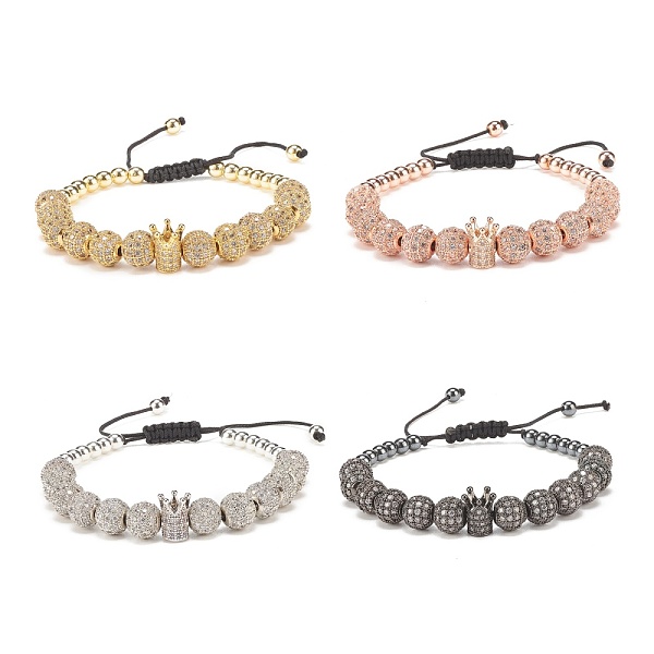 PandaHall 4Pcs 4 Color Cubic Zirconia Round & Crown Braided Bead Bracelet with Synthetic Hematite, Brass Adjustable Bracelets for Women...
PandaHall 4Pcs 4 Color Cubic Zirconia Round & Crown Braided Bead Bracelet with Synthetic Hematite, Brass Adjustable Bracelets for Women...