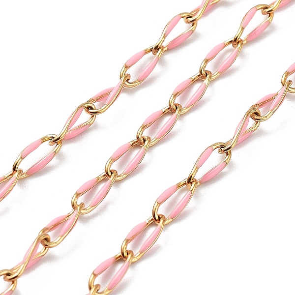 PandaHall 304 Stainless Steel Handmade Beaded Chain, with Enamel, with Spool, Soldered, Real 18K Gold Plated, Oval, Pink, 9x4x1mm, about...
PandaHall 304 Stainless Steel Handmade Beaded Chain, with Enamel, with Spool, Soldered, Real 18K Gold Plated, Oval, Pink, 9x4x1mm, about...