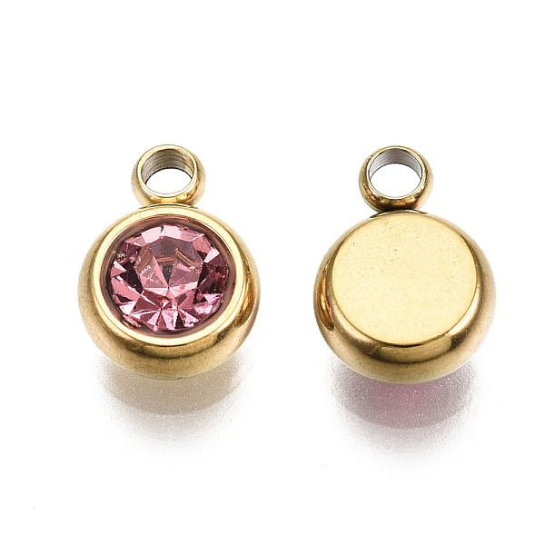PandaHall Vacuum Plating 201 Stainless Steel Rhinestone Charms, Birthstone Charms, Flat Round, Real 18K Gold Plated, Rose, 8.5x6x3mm, Hole..., Pink
PandaHall Vacuum Plating 201 Stainless Steel Rhinestone Charms, Birthstone Charms, Flat Round, Real 18K Gold Plated, Rose, 8.5x6x3mm, Hole..., Pink