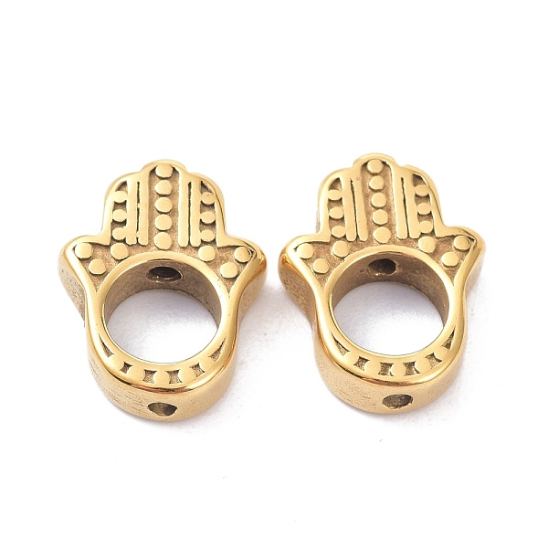 PandaHall Ion Plating(IP) 304 Stainless Steel Bead Frames, Hamsa Hand/Hand of Miriam, Golden, 15x11.5x4mm, Hole: 1.2mm 304 Stainless Steel...
PandaHall Ion Plating(IP) 304 Stainless Steel Bead Frames, Hamsa Hand/Hand of Miriam, Golden, 15x11.5x4mm, Hole: 1.2mm 304 Stainless Steel...
