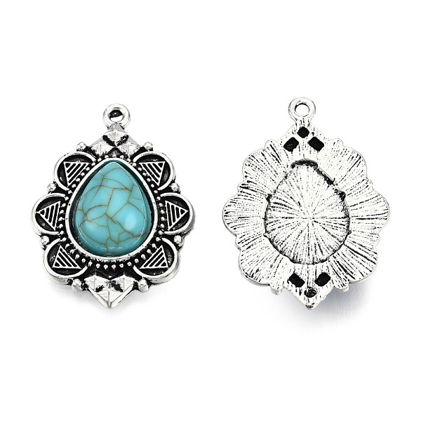 PandaHall Tibetan Style Alloy Pendants, with Synthetic Turquoise, Cadmium Free & Lead Free, Teardrop, Antique Silver, 35x25x6mm, Hole: 1.8mm...
PandaHall Tibetan Style Alloy Pendants, with Synthetic Turquoise, Cadmium Free & Lead Free, Teardrop, Antique Silver, 35x25x6mm, Hole: 1.8mm...