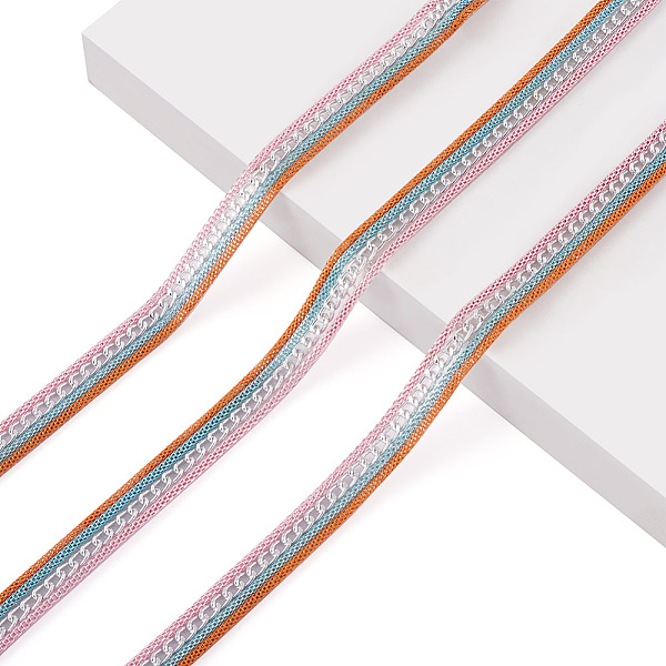 PandaHall Polyester Yarn Ribbon, with Iron Curb Chain, Flat, Orange, 3/8 inch(9.5mm), 5yard/card Cloth None Orange
PandaHall Polyester Yarn Ribbon, with Iron Curb Chain, Flat, Orange, 3/8 inch(9.5mm), 5yard/card Cloth None Orange