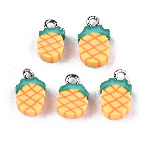 PandaHall Handmade Polymer Clay Charms, with Platinum Tone Iron Findings, Pineapple, Yellow, 12~14.5x7~9x4mm, Hole: 1.8mm Polymer Clay Fruit...
PandaHall Handmade Polymer Clay Charms, with Platinum Tone Iron Findings, Pineapple, Yellow, 12~14.5x7~9x4mm, Hole: 1.8mm Polymer Clay Fruit...