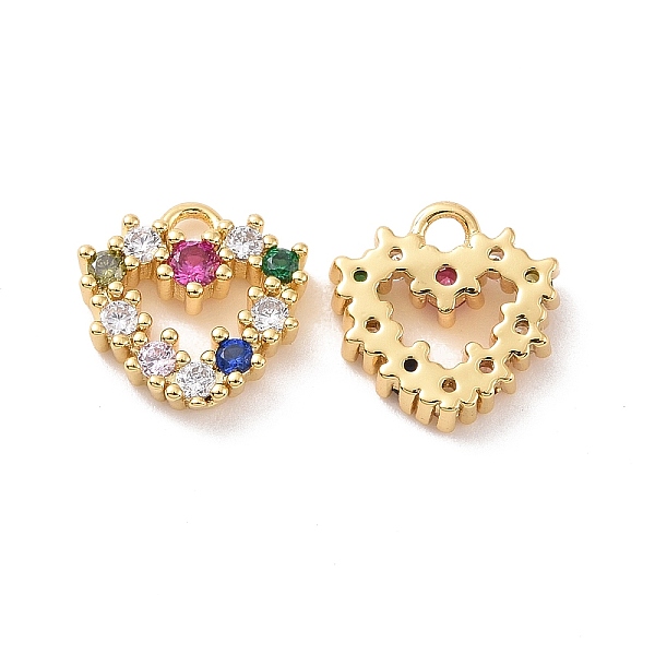 PandaHall Heart Brass Micro Pave Colorful Cubic Zirconia Charms, Cadmium Free & Nickel Free & Lead Free, Real 18K Gold Plated, 9x9x2mm, Hole...
PandaHall Heart Brass Micro Pave Colorful Cubic Zirconia Charms, Cadmium Free & Nickel Free & Lead Free, Real 18K Gold Plated, 9x9x2mm, Hole...