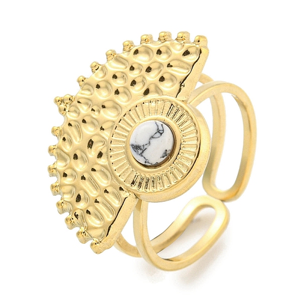 PandaHall Ion Plating(IP) 304 Stainless Steel Synthetic Turquoise Cuff Rings, Fan Open Rings for Women, Real 18K Gold Plated, 22.5x17.5mm...
PandaHall Ion Plating(IP) 304 Stainless Steel Synthetic Turquoise Cuff Rings, Fan Open Rings for Women, Real 18K Gold Plated, 22.5x17.5mm...