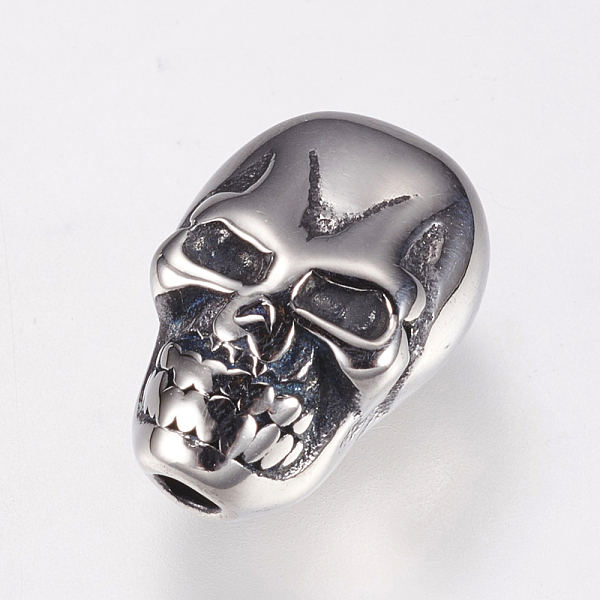 PandaHall 304 Stainless Steel Beads, Skull, Antique Silver, 13x8.5x7mm, Hole: 2mm 304 Stainless Steel Skull
PandaHall 304 Stainless Steel Beads, Skull, Antique Silver, 13x8.5x7mm, Hole: 2mm 304 Stainless Steel Skull