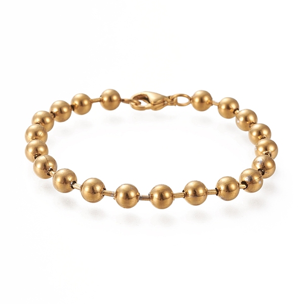 PandaHall 304 Stainless Steel Ball Chain Bracelets, with Lobster Claw Clasps, Round, Golden, 7-1/2 inch(19cm) 304 Stainless Steel
PandaHall 304 Stainless Steel Ball Chain Bracelets, with Lobster Claw Clasps, Round, Golden, 7-1/2 inch(19cm) 304 Stainless Steel