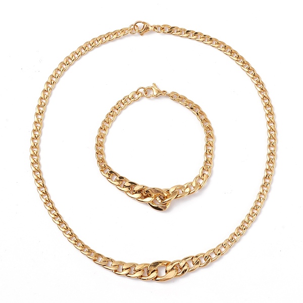 PandaHall Men's Vacuum Plating 304 Stainless Steel Graduated Cuban Link Chain Necklaces & Bracelets Jewelry Sets, Golden, 16-3/4 inch...
PandaHall Men's Vacuum Plating 304 Stainless Steel Graduated Cuban Link Chain Necklaces & Bracelets Jewelry Sets, Golden, 16-3/4 inch...