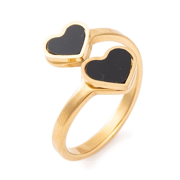 PandaHall 304 Stainless Steel Finger Ring, Heart Acrylic Open Cuff Ring for Women, Golden, US Size 6~9(16.5~18.9mm) 304 Stainless Steel..., Black
PandaHall 304 Stainless Steel Finger Ring, Heart Acrylic Open Cuff Ring for Women, Golden, US Size 6~9(16.5~18.9mm) 304 Stainless Steel..., Black