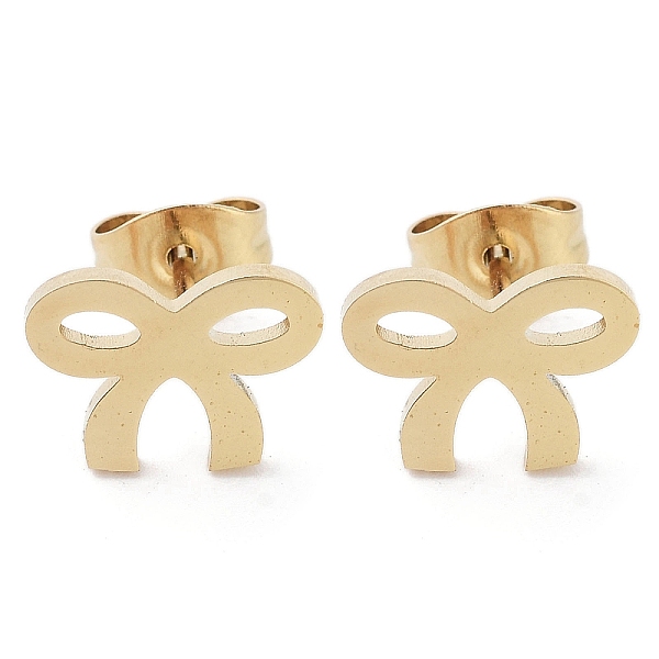 PandaHall Vacuum Plating 304 Stainless Steel Stud Earrings for Women, Bowknot, Golden, 7.5x10.5mm 304 Stainless Steel Bowknot
PandaHall Vacuum Plating 304 Stainless Steel Stud Earrings for Women, Bowknot, Golden, 7.5x10.5mm 304 Stainless Steel Bowknot