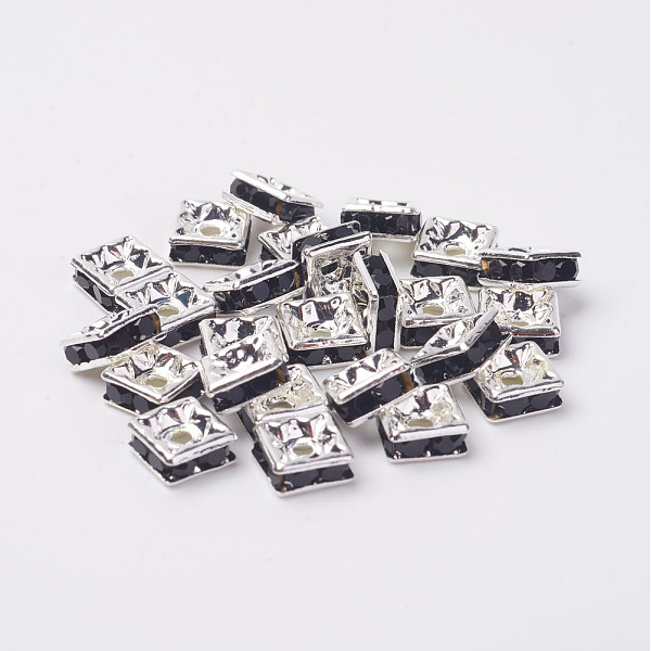 PandaHall Brass Rhinestone Spacer Beads, Grade A, Silver Color Plated, Square, Jet, 6x6x3mm, Hole: 1mm Brass+Rhinestone Square Silver
PandaHall Brass Rhinestone Spacer Beads, Grade A, Silver Color Plated, Square, Jet, 6x6x3mm, Hole: 1mm Brass+Rhinestone Square Silver