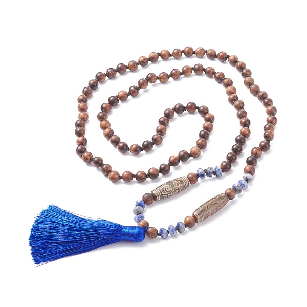 PandaHall 108 Mala Beads Necklace with Tassel, Natural Wood & Blue Spot Jasper & Agate Beaded Necklace, Meditation Prayer Jewelry for Women...
PandaHall 108 Mala Beads Necklace with Tassel, Natural Wood & Blue Spot Jasper & Agate Beaded Necklace, Meditation Prayer Jewelry for Women...