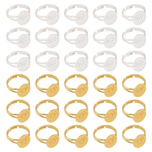 PandaHall CHGCRAFT 30pcs 2 Colors Adjustable Brass Ring Findings, Sieve Ring Settings, Flat Round, Golden & Silver, US Size 6 3/4(17.1mm)...
PandaHall CHGCRAFT 30pcs 2 Colors Adjustable Brass Ring Findings, Sieve Ring Settings, Flat Round, Golden & Silver, US Size 6 3/4(17.1mm)...