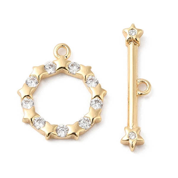 PandaHall Brass Pave Clear Cubic Zirconia Toggle Clasps, Star, Real 18K Gold Plated, Ring: 15x13x2mm, Hole: 1.2mm, Bar: 20x4.5x2mm, Hole...
PandaHall Brass Pave Clear Cubic Zirconia Toggle Clasps, Star, Real 18K Gold Plated, Ring: 15x13x2mm, Hole: 1.2mm, Bar: 20x4.5x2mm, Hole...