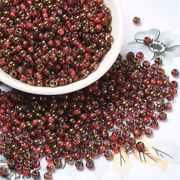 PandaHall Glass Seed Beads, Half Plated, Inside Colours, Round Hole, Round, FireBrick, 4x3mm, Hole: 1.4mm, 5000pcs/pound Glass Red
PandaHall Glass Seed Beads, Half Plated, Inside Colours, Round Hole, Round, FireBrick, 4x3mm, Hole: 1.4mm, 5000pcs/pound Glass Red