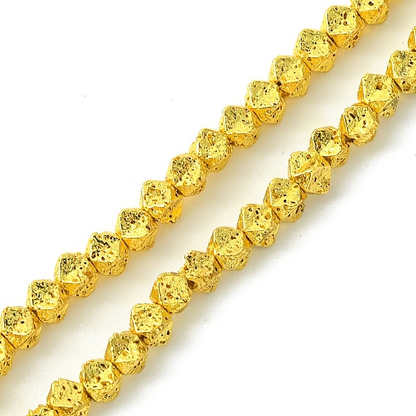 PandaHall Electroplated Natural Lava Rock Beads Strands, Star Cut Faceted Round Beads, Golden Plated, 3.5~4x5x5mm, Hole: 1mm, about...
PandaHall Electroplated Natural Lava Rock Beads Strands, Star Cut Faceted Round Beads, Golden Plated, 3.5~4x5x5mm, Hole: 1mm, about...