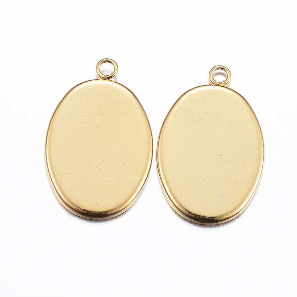PandaHall Ion Plating(IP) 304 Stainless Steel Pendant Cabochon Settings, Plain Edge Bezel Cups, Oval, Golden, Tray: 18x13mm, 22x14x1.5mm...
PandaHall Ion Plating(IP) 304 Stainless Steel Pendant Cabochon Settings, Plain Edge Bezel Cups, Oval, Golden, Tray: 18x13mm, 22x14x1.5mm...
