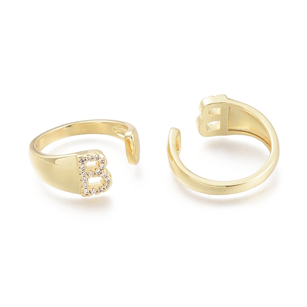 PandaHall Brass Micro Pave Clear Cubic Zirconia Cuff Rings, Open Rings, Real 18K Gold Plated, Letter, Letter.B, US Size 7 1/4(17.5mm), B...
PandaHall Brass Micro Pave Clear Cubic Zirconia Cuff Rings, Open Rings, Real 18K Gold Plated, Letter, Letter.B, US Size 7 1/4(17.5mm), B...