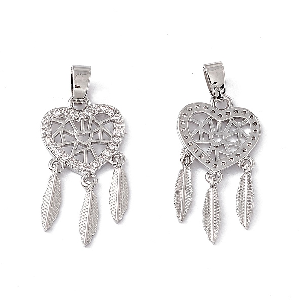 PandaHall Brass Micro Pave Clear Cubic Zirconia Pendants, Heart Woven Net/Web with Feather Charm, Real Platinum Plated, 24mm, Hole: 5x2.5mm...
PandaHall Brass Micro Pave Clear Cubic Zirconia Pendants, Heart Woven Net/Web with Feather Charm, Real Platinum Plated, 24mm, Hole: 5x2.5mm...