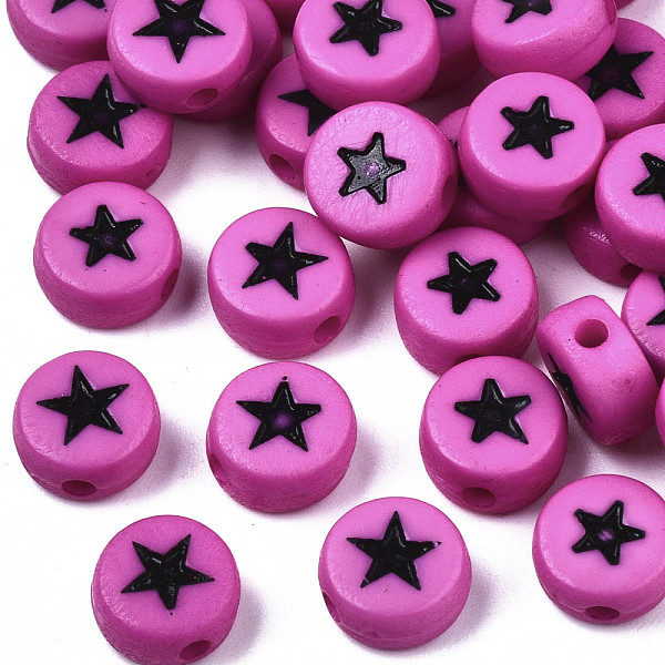 PandaHall Opaque Acrylic Beads, with Enamel, Flat Round with Star, Magenta, 7x4mm, Hole: 1.5mm, about 3416pcs/500g Acrylic Flat Round Pink
PandaHall Opaque Acrylic Beads, with Enamel, Flat Round with Star, Magenta, 7x4mm, Hole: 1.5mm, about 3416pcs/500g Acrylic Flat Round Pink