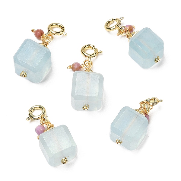 PandaHall Natural Aquamarine Cuboid Pendant Decorations, with Round Natural Lepidolite and Brass Spring Ring Clasps, Real 14K Gold Plated...
PandaHall Natural Aquamarine Cuboid Pendant Decorations, with Round Natural Lepidolite and Brass Spring Ring Clasps, Real 14K Gold Plated...