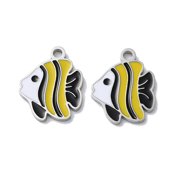PandaHall 304 Stainless Steel Pendants, with Enamel, Fish Charm, Stainless Steel Color, 16x13x1.5mm, Hole: 1.8mm Stainless Steel+Enamel Fish..., Yellow
PandaHall 304 Stainless Steel Pendants, with Enamel, Fish Charm, Stainless Steel Color, 16x13x1.5mm, Hole: 1.8mm Stainless Steel+Enamel Fish..., Yellow