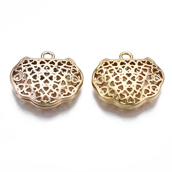 PandaHall Brass Pendants, Hollow, Nickel Free, Longevity Lock, Real 18K Gold Plated, 19.5x21.5x5.5mm, Hole: 2mm Brass Lock
PandaHall Brass Pendants, Hollow, Nickel Free, Longevity Lock, Real 18K Gold Plated, 19.5x21.5x5.5mm, Hole: 2mm Brass Lock
