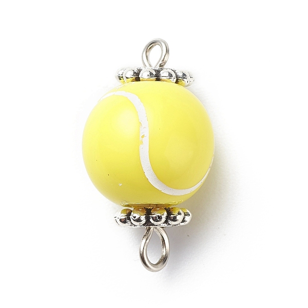 PandaHall Acrylic Basketball Connector Charms, with Antique Silver Tone Space Beads, Round Ball, Yellow, Tennis Pattern, 20x11.5~12mm, Hole...
PandaHall Acrylic Basketball Connector Charms, with Antique Silver Tone Space Beads, Round Ball, Yellow, Tennis Pattern, 20x11.5~12mm, Hole...