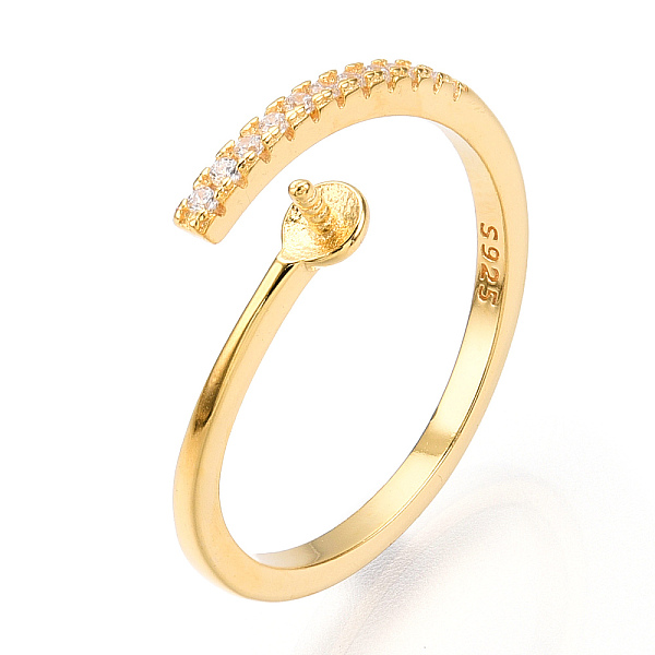 PandaHall 925 Sterling Silver Micro Pave Cubic Zirconia Open Cuff Ring Settings, for Half Drilled Beads, with S925 Stamp, Real 18K Gold..., Clear
PandaHall 925 Sterling Silver Micro Pave Cubic Zirconia Open Cuff Ring Settings, for Half Drilled Beads, with S925 Stamp, Real 18K Gold..., Clear