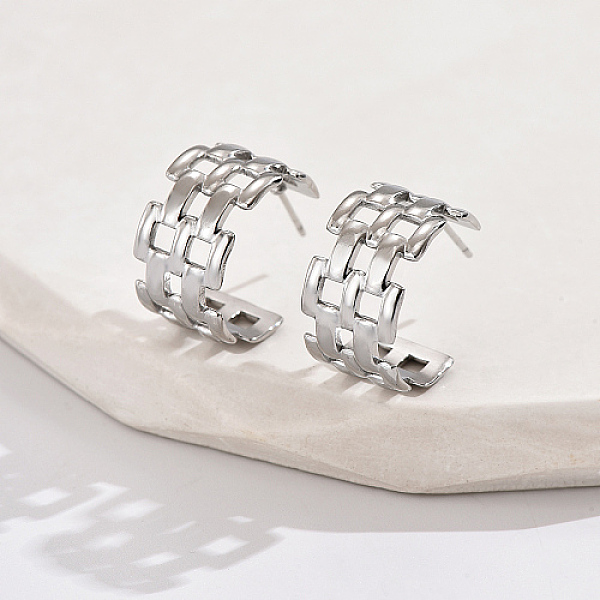 PandaHall 304 Stainless Steel Hollow Square Stud Earrings, Half Hoop Earrings, Stainless Steel Color, 18x11mm 304 Stainless Steel Square
PandaHall 304 Stainless Steel Hollow Square Stud Earrings, Half Hoop Earrings, Stainless Steel Color, 18x11mm 304 Stainless Steel Square