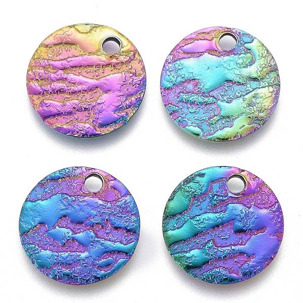 PandaHall Ion Plating(IP) 304 Stainless Steel Charms, Textured, Laser Cut, Flat Round, Rainbow Color, 10x1mm, Hole: 1.4mm 304 Stainless...
PandaHall Ion Plating(IP) 304 Stainless Steel Charms, Textured, Laser Cut, Flat Round, Rainbow Color, 10x1mm, Hole: 1.4mm 304 Stainless...