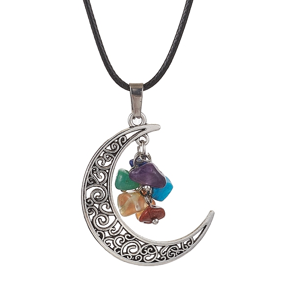 PandaHall Tibetan Style Alloy Moon Pendant Necklace, Natural & Synthetic Mixed Gemstone Chips Chakra Theme Necklace, Antique Silver, 17.83...
PandaHall Tibetan Style Alloy Moon Pendant Necklace, Natural & Synthetic Mixed Gemstone Chips Chakra Theme Necklace, Antique Silver, 17.83...