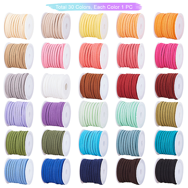 PandaHall Faux Suede Cord, 30 Colors 5.4 Yards/Roll 4mm Faux Leather Cord String Rope Thread for Bracelet Necklace Jewelry Dreamcatcher..., Multicolor
PandaHall Faux Suede Cord, 30 Colors 5.4 Yards/Roll 4mm Faux Leather Cord String Rope Thread for Bracelet Necklace Jewelry Dreamcatcher..., Multicolor