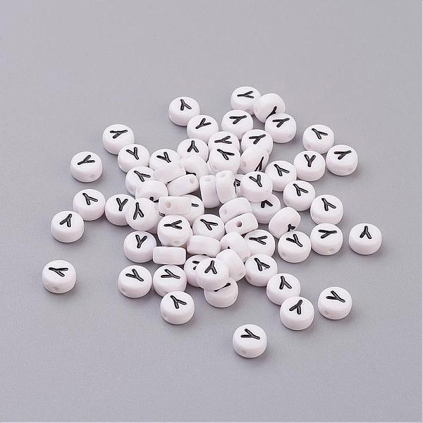 PandaHall Acrylic Beads, with Horizontal Hole, Letter, Flat Round, Letter.Y, 7x4mm, Hole: 1mm, about 3500pcs/500g Acrylic Letter Y White
PandaHall Acrylic Beads, with Horizontal Hole, Letter, Flat Round, Letter.Y, 7x4mm, Hole: 1mm, about 3500pcs/500g Acrylic Letter Y White